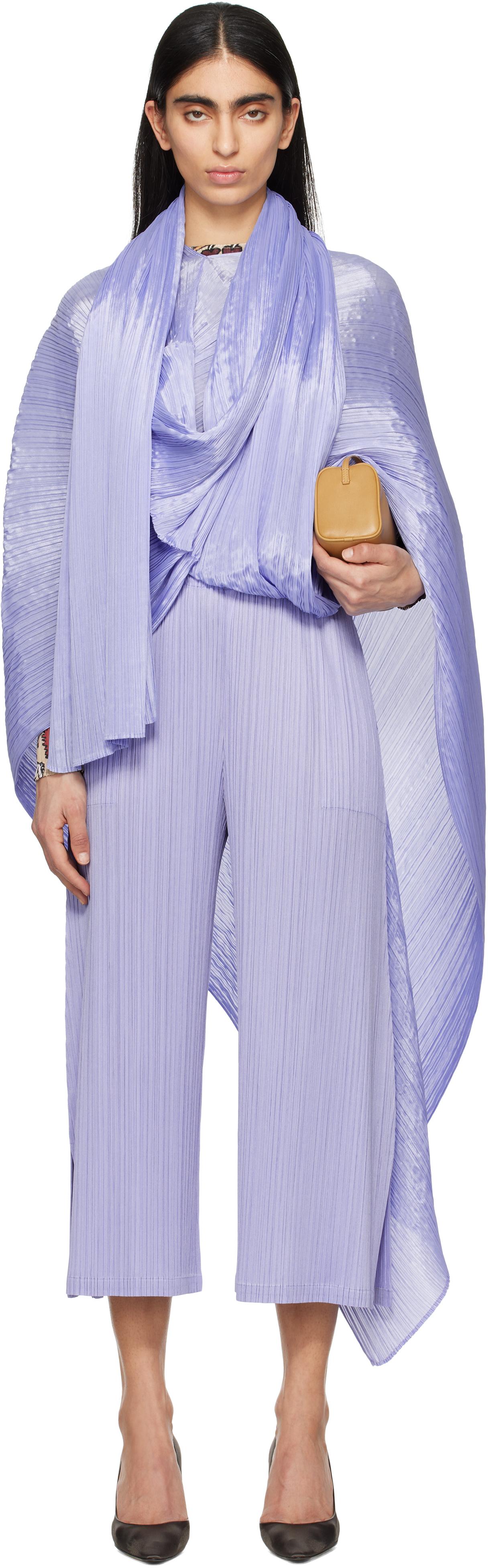 小物 PLEATS PLEASE MADAME-T FEBRUARY Pleats Please Issey Miyake Madame-T February Stole in Blue