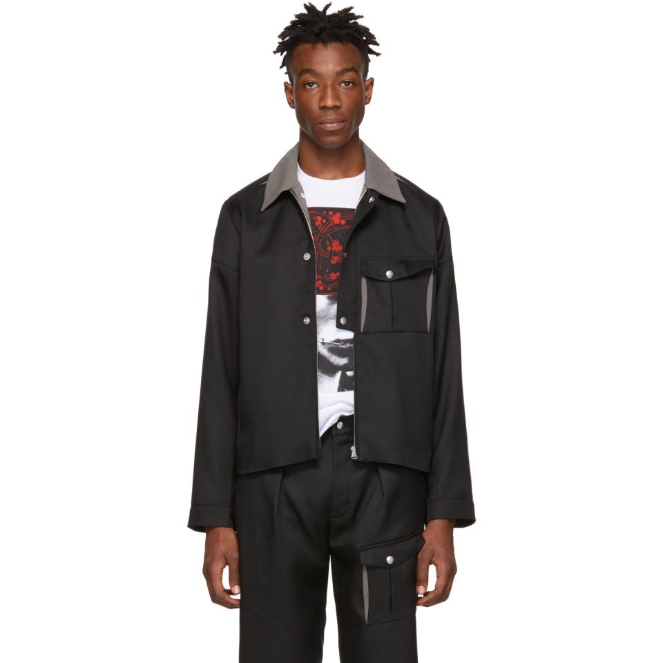 Kiko Kostadinov Kafka Envelope Pocket Shirt Jacket in Black for
