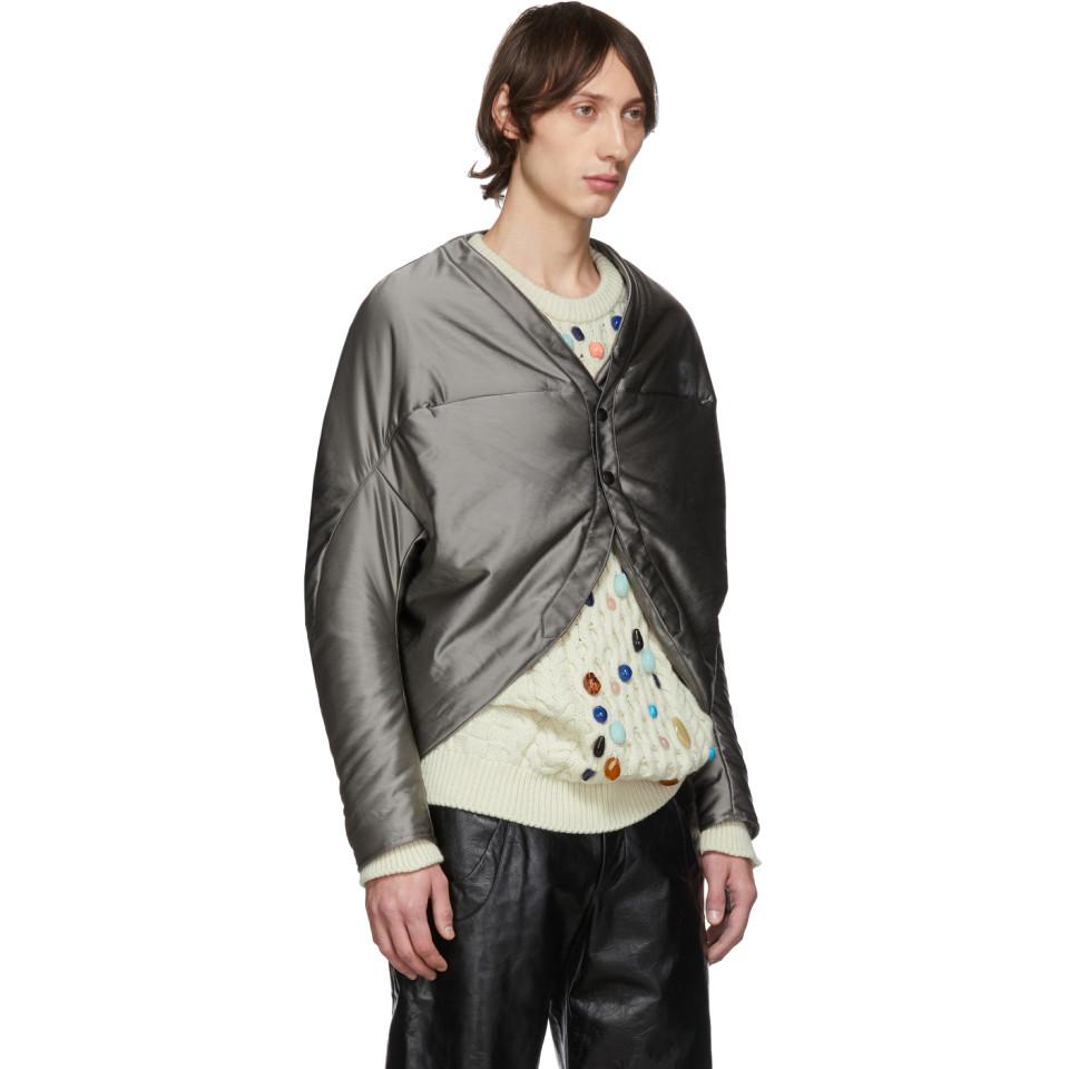 kiko kostadinov gray grey cocoon flight jacket for men