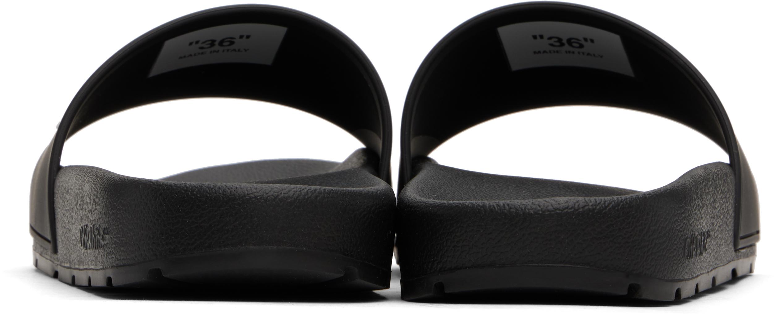 サンダル・ミュール OFF WHITE Black Leather Bookish Slippers Off-White Black Bookish Sandals Off-White