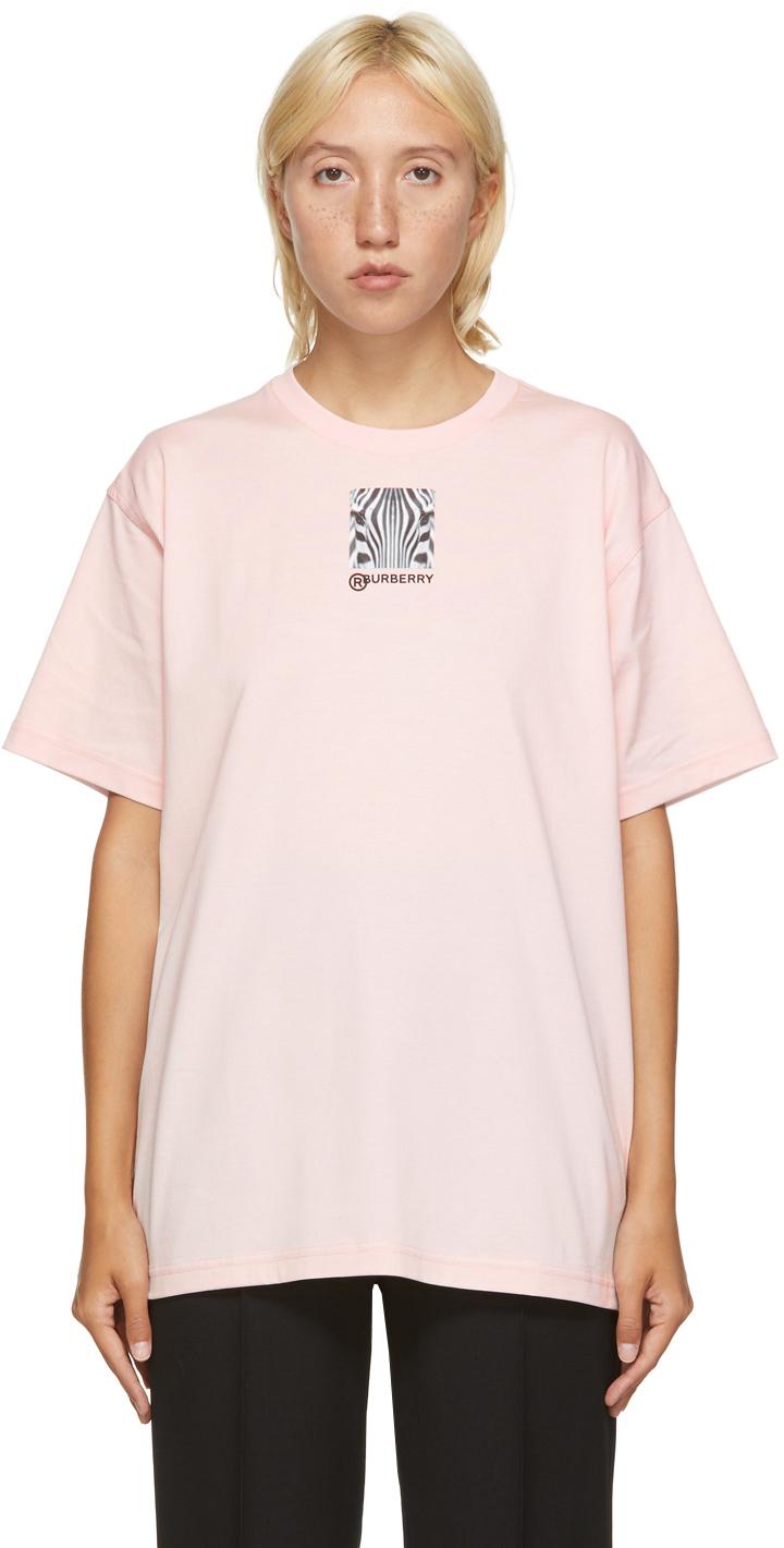 Burberry Cotton Pink Carrick Zebra Eyes T-shirt | Lyst