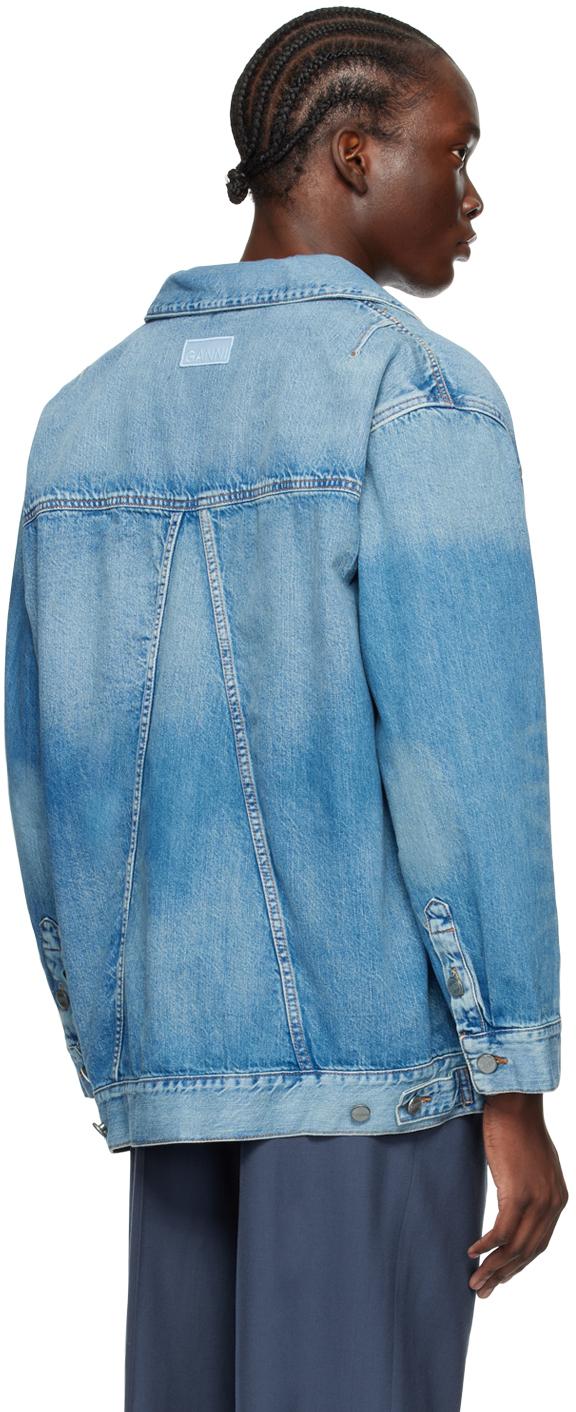 【関税＆送料込み】Ganni Dark Blue Denim Jacket GANNI Belted Denim Jacket | Blue | FARFETCH