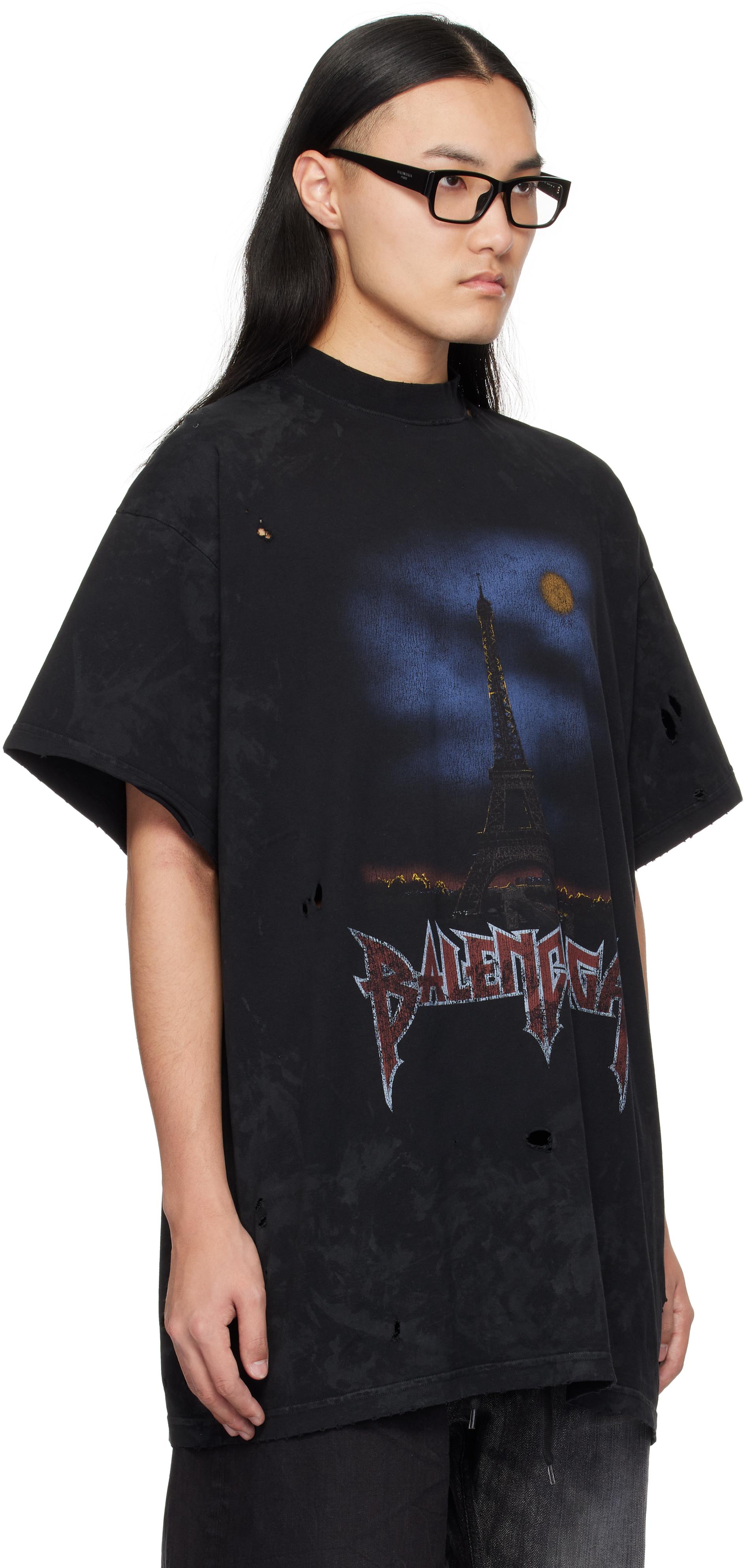 Balenciaga Paris Moon Upside-Down T-Shirt in Black for Men | Lyst UK