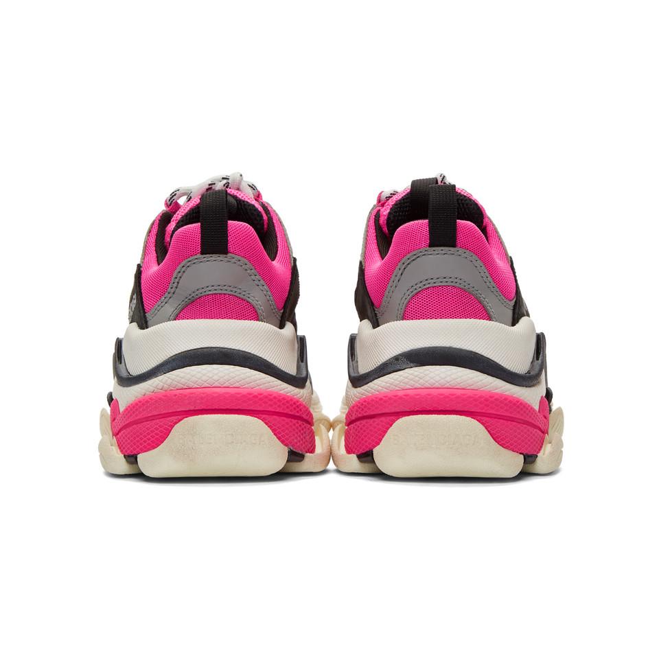 pink balenciaga triple s sneakers