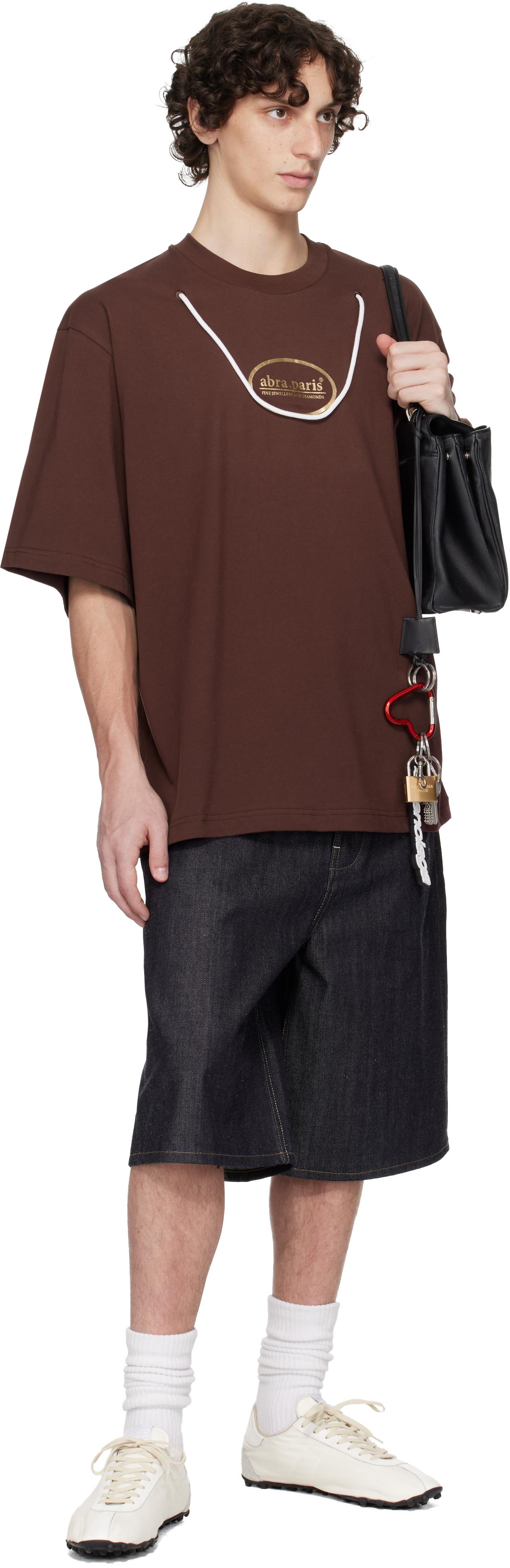 【関税込み】ABRA ブラウン 'Abra Paris' Tシャツ Abra Paris' T-Shirt in Brown for Men | Lyst