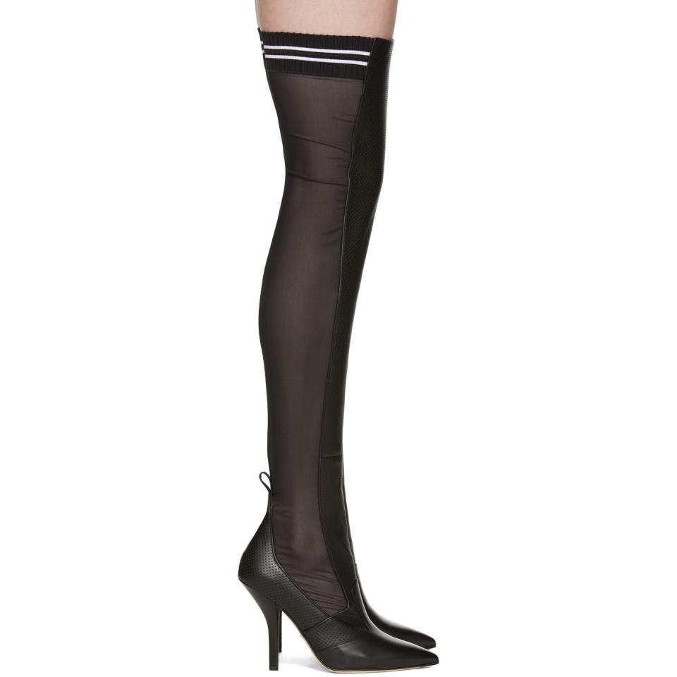 thigh high mesh boots