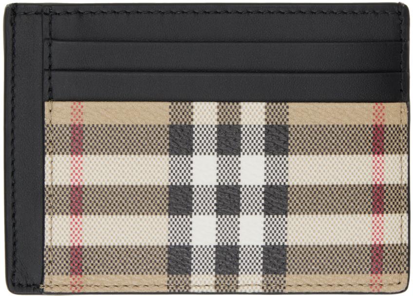 Burberry メンズ ブラック チェック マネークリップ カードケース 財布  