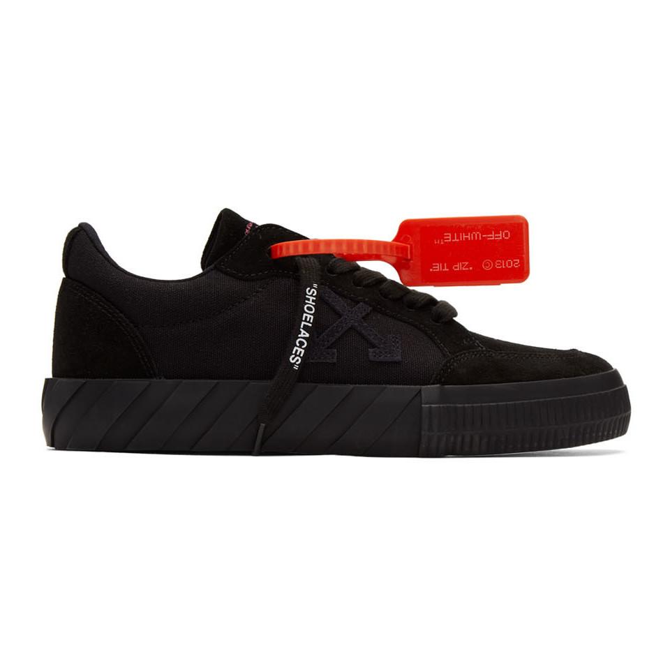 All black off store white shoes