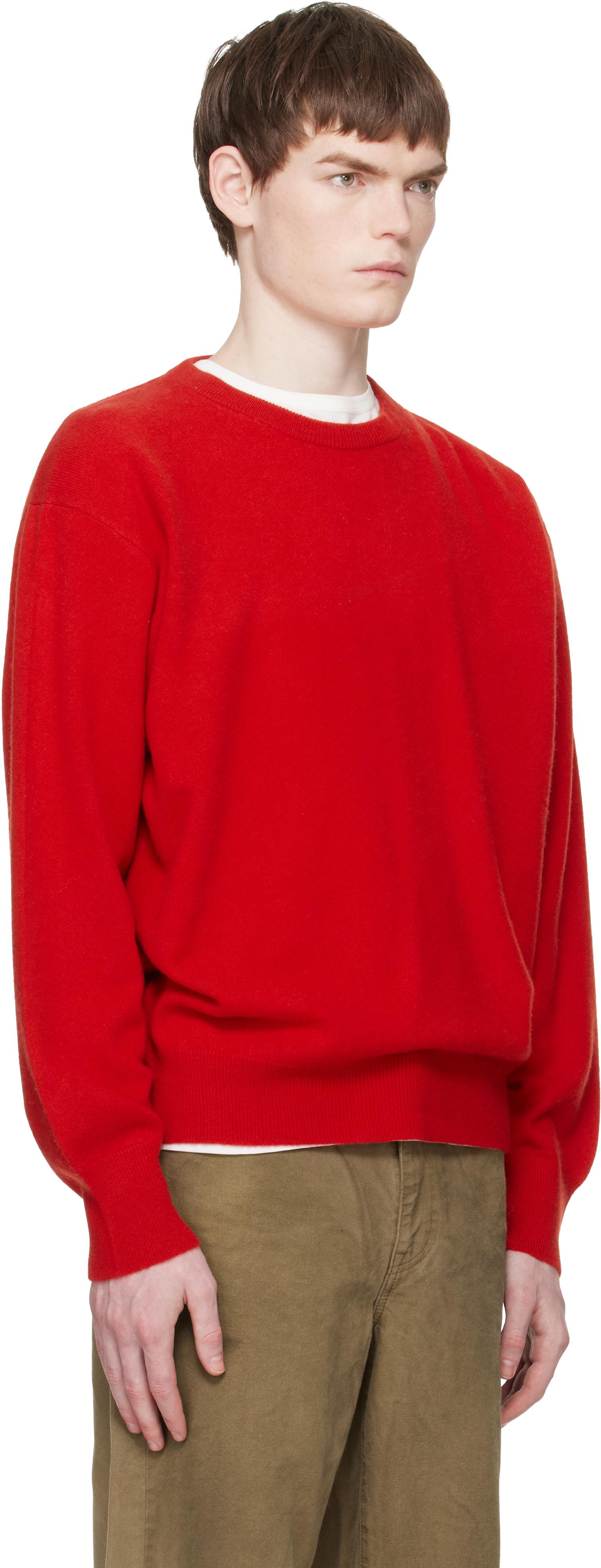 Ssstein Pure Cashmere Knit Crew Neck Ls Sweater in Red for Men | Lyst