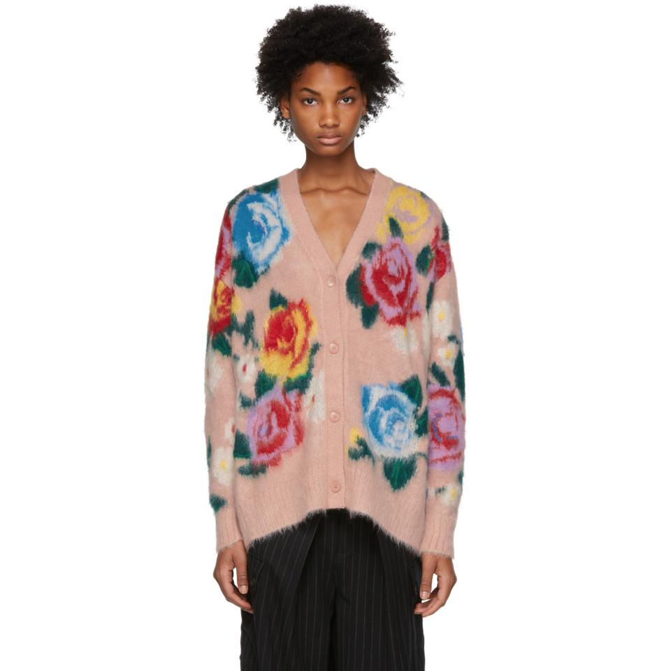 pink flower cardigan