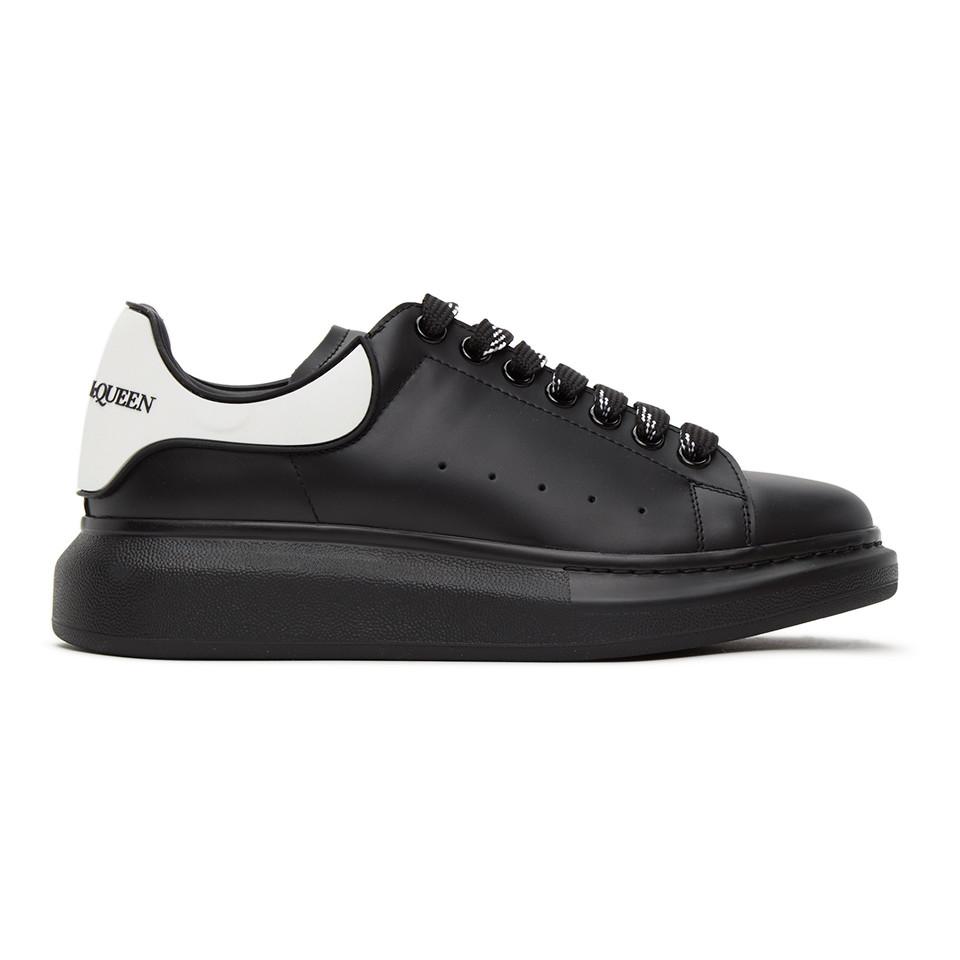 Alexander McQueen Leather Black And White Oversized Sneakers for Men - Lyst
