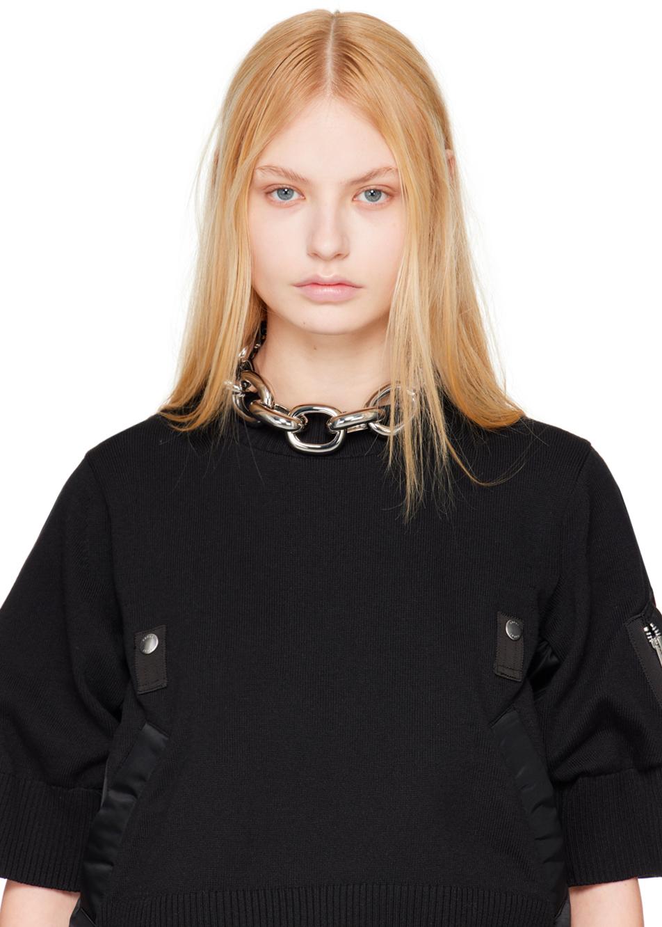 Sacai レディース メタリック シルバー Big Chain ネックレス