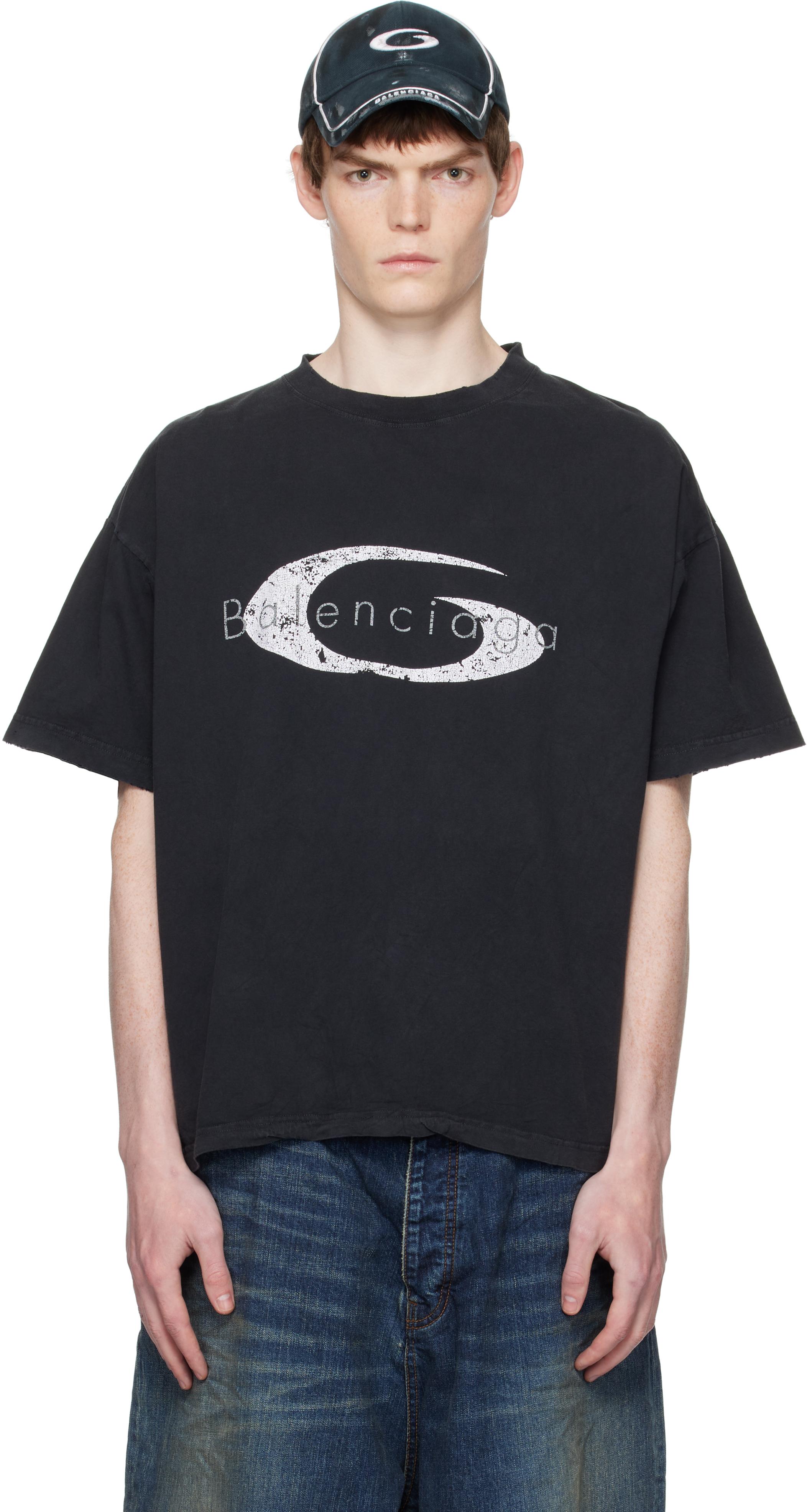 【BALENCIAGA】ブラック Pigalle Tシャツ Balenciaga: Black Pigalle T-shirt | SSENSE Canada
