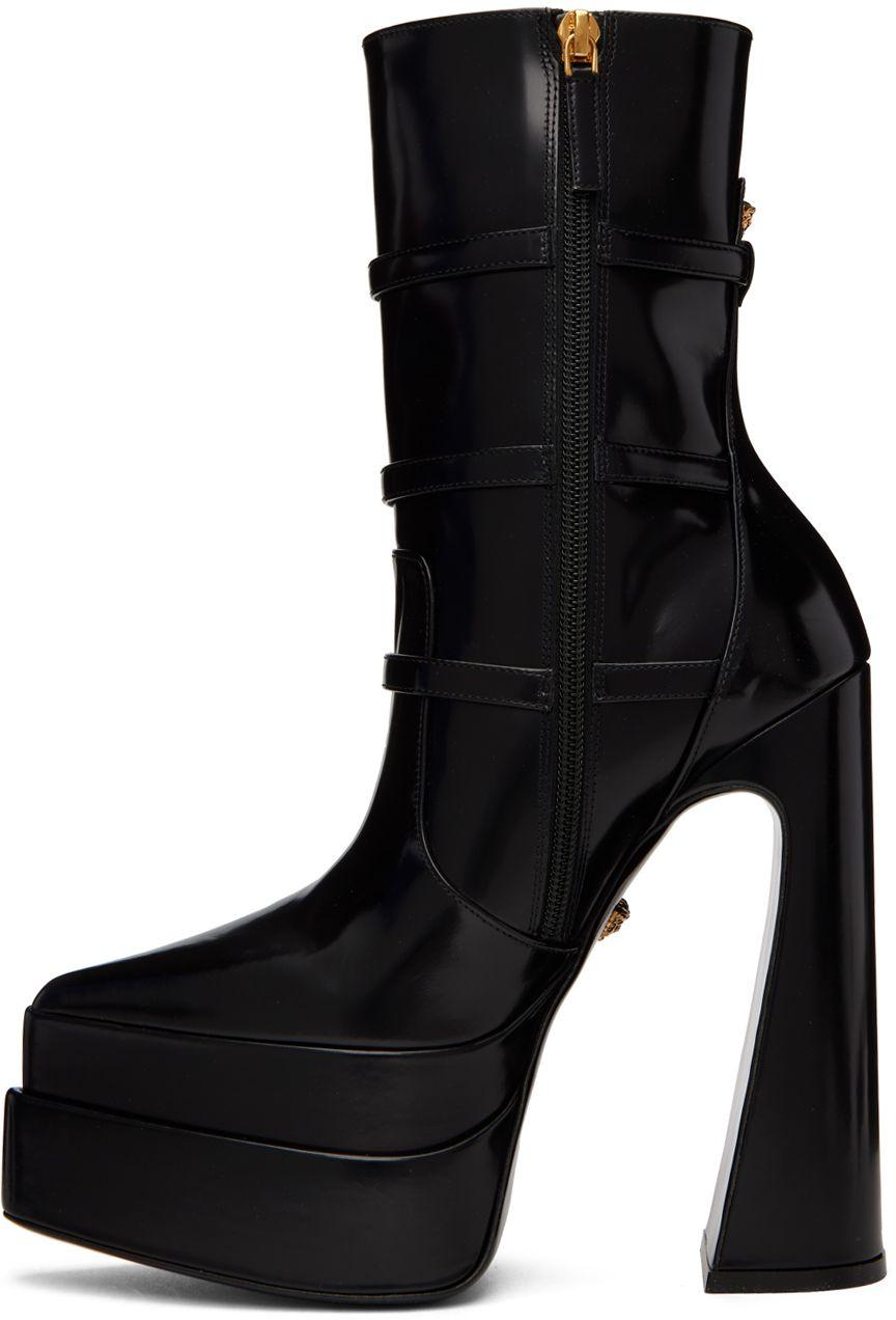 Versace Black Aevitas Pointy Platform Boots Lyst