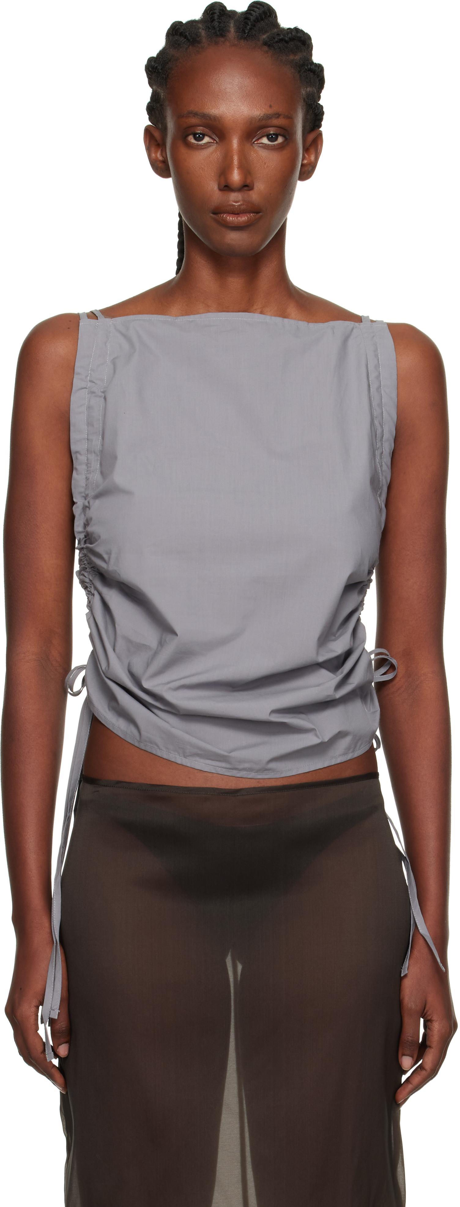Baserange Pictorial Strap Top in Black | Lyst