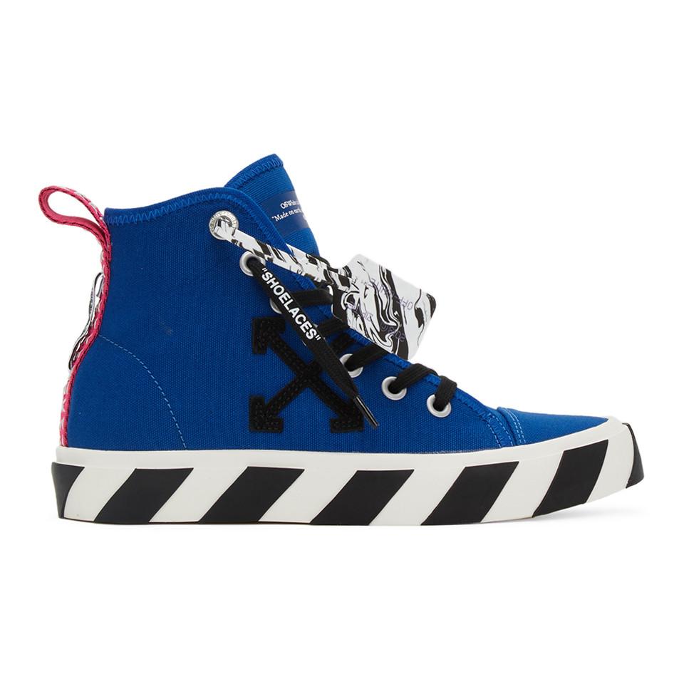 Off-White c/o Virgil Abloh Blue And Black Vulcanized Mid-top Sneakers for  Men | Lyst