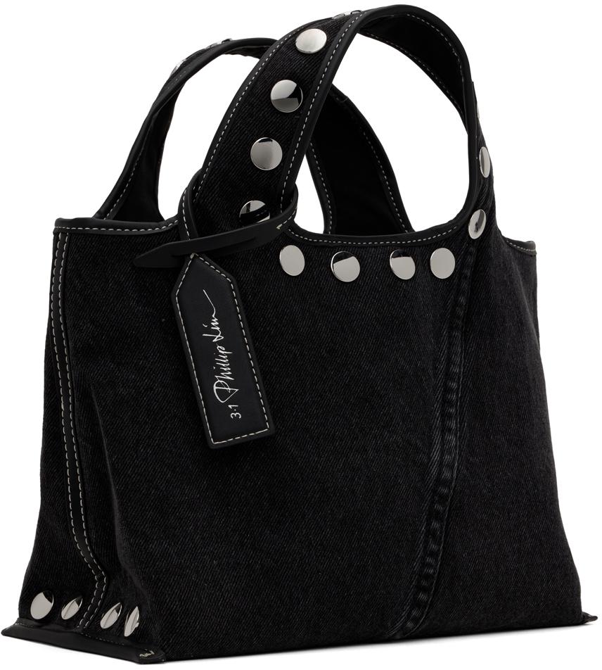 （送料込）Phillip Lim デニム ミニ マーケット トートバッグ 3.1 Phillip Lim - ミニマーケット スタッズド デニム トート