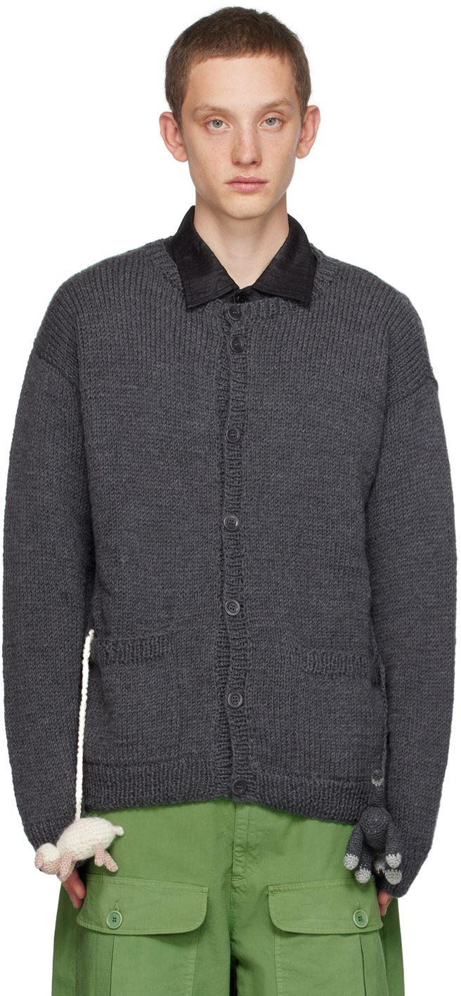 Sky High Farm Gray Wolf Cardigan in Blue for Men | Lyst