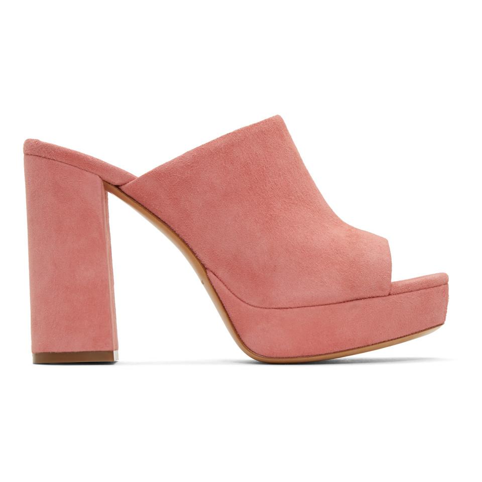 platform mules pink
