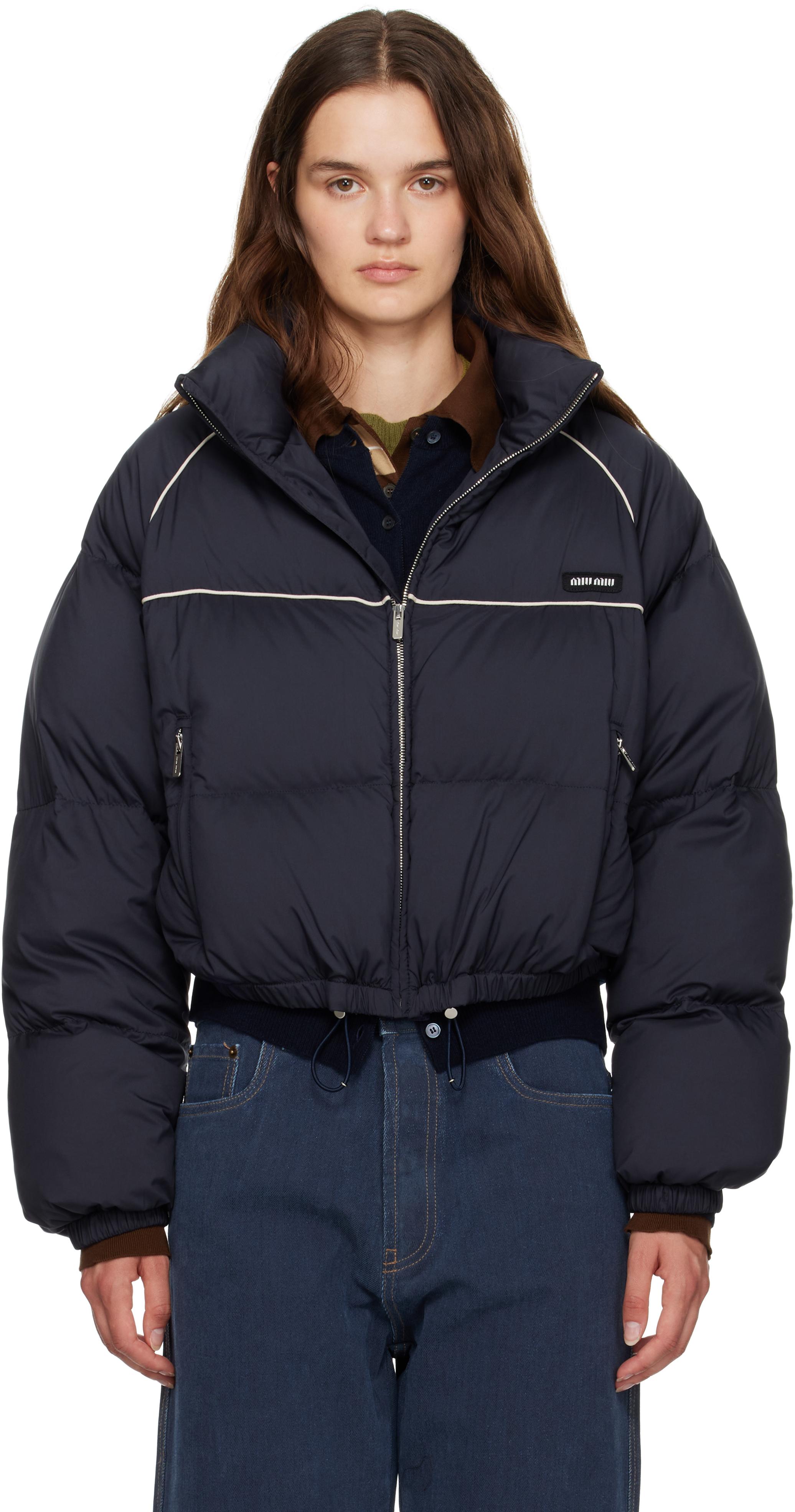 ジャケット・アウター 2000ss miu miu navy multiple zip jacket Miu Miu: Navy Zip Track Jacket | SSENSE Canada