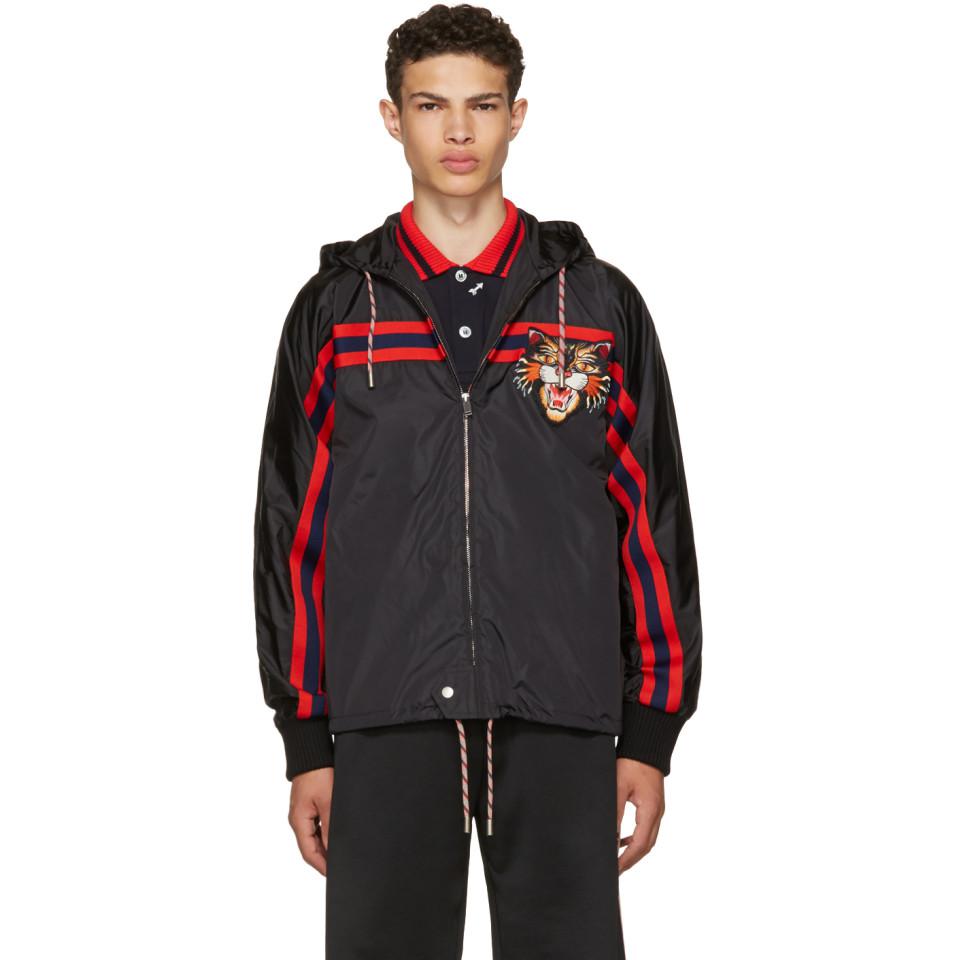 Gucci Windbreaker With Angry Cat Appliqué in Black for Men | Lyst Canada
