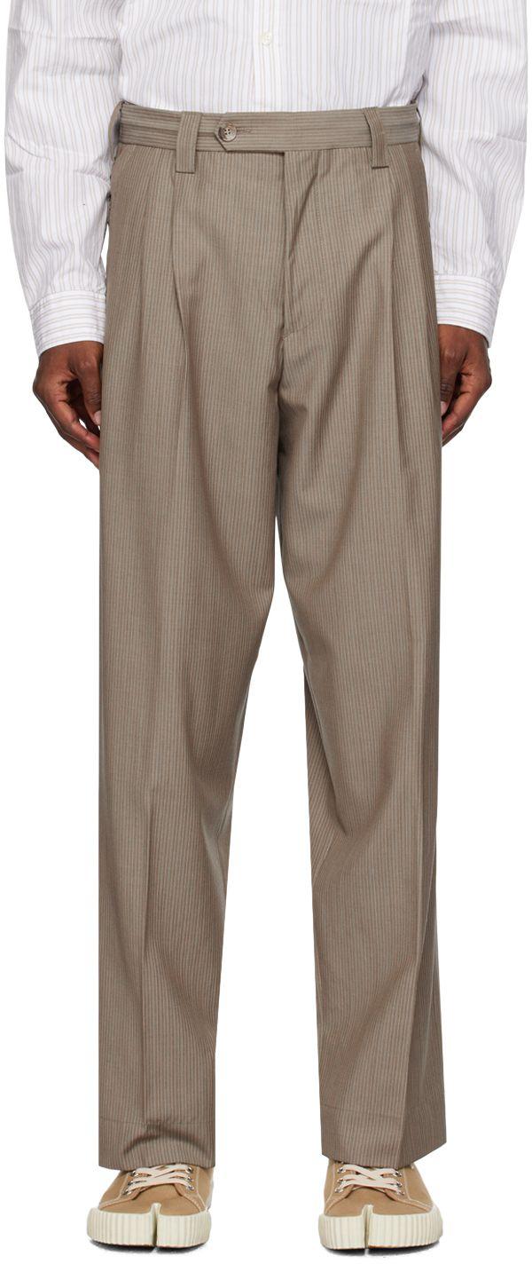 mfpen Brown Classic Trousers in Natural for Men | Lyst