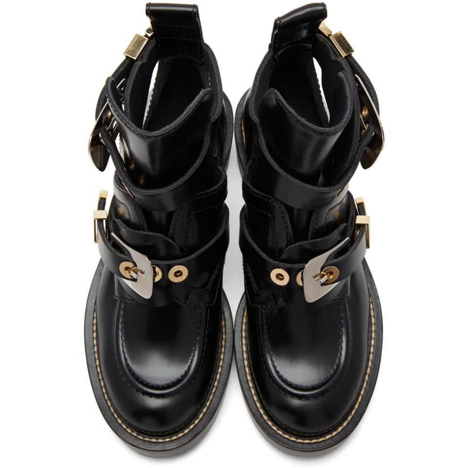 Balenciaga Black Buckles Boots | Lyst