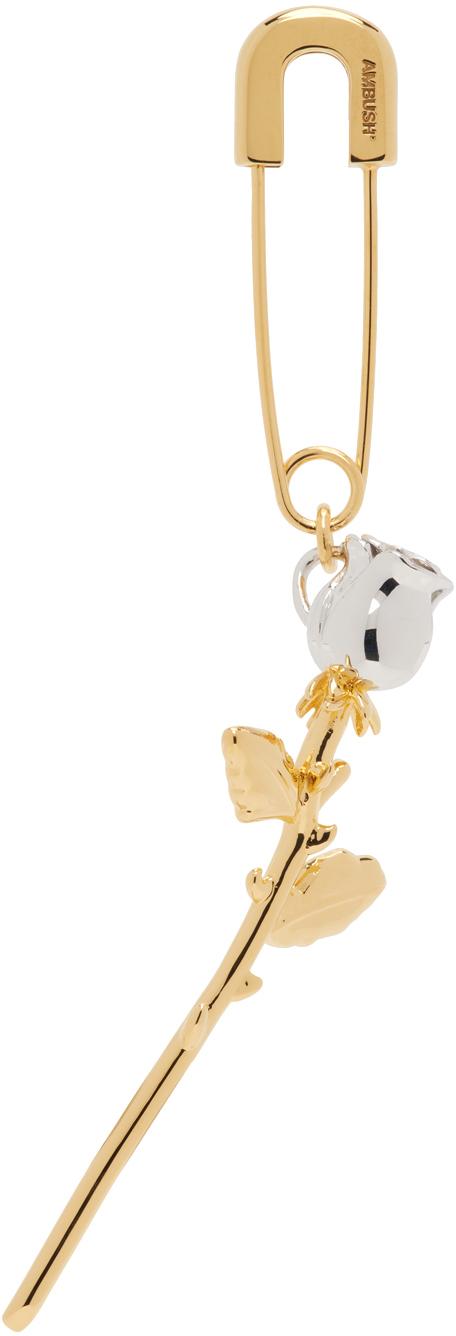 Ambush Earrings Rose AMBUSH Rose Charm Safty Pin Women