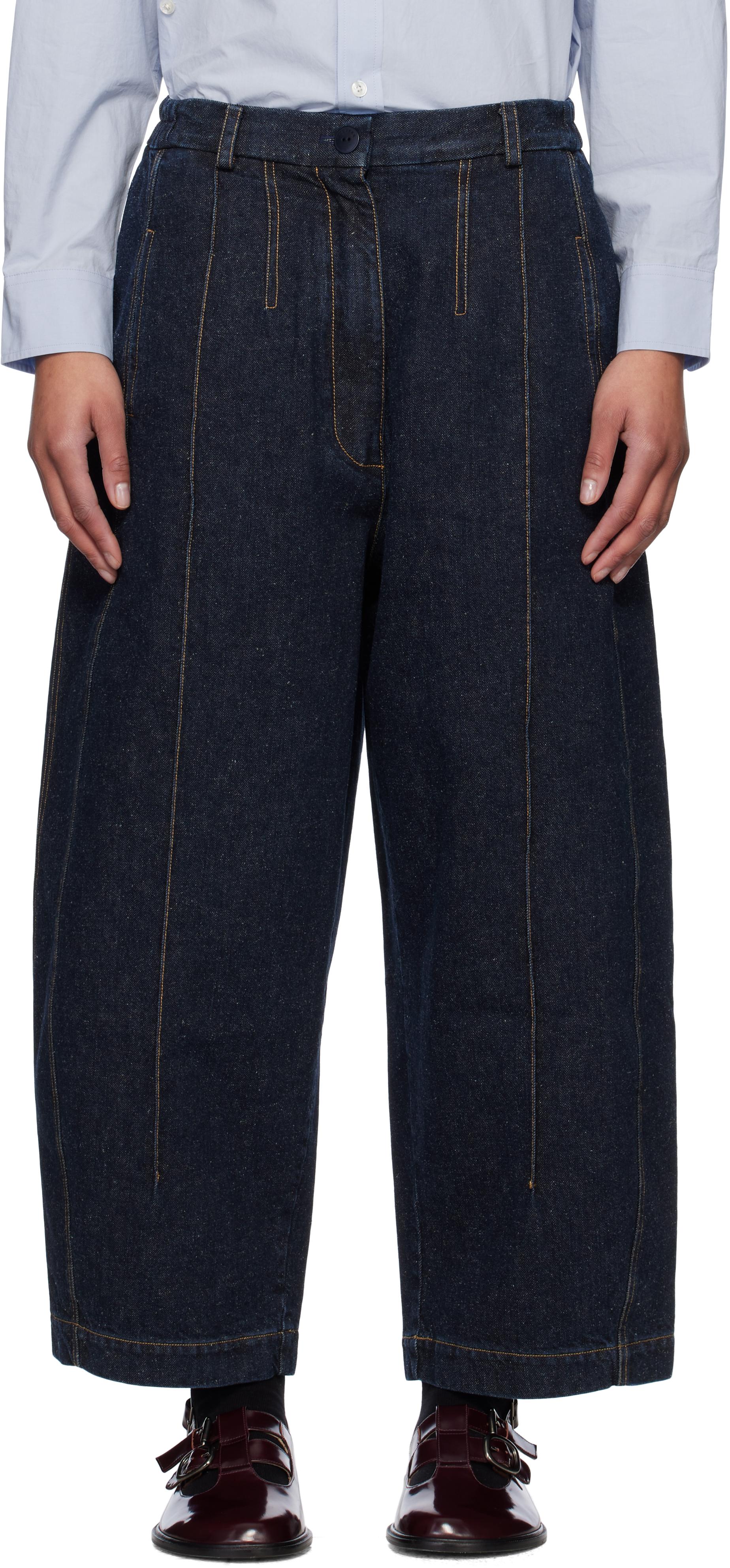 【BLR】CURVED Navy Denim Pants 비엘알(BLR) Curved Navy Denim Pants - 사이즈 & 후기 | 무신사