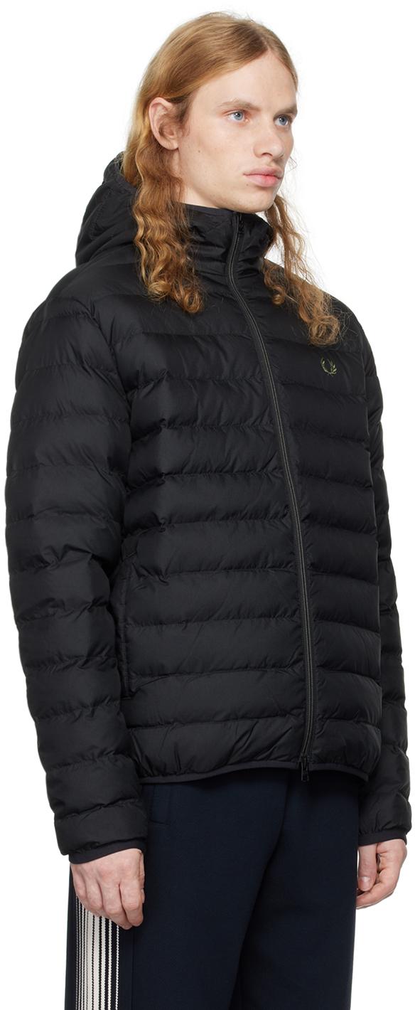 Fred Perry Hooded Recycled Ripstop Insulated Jacket in Black for Men Lyst
