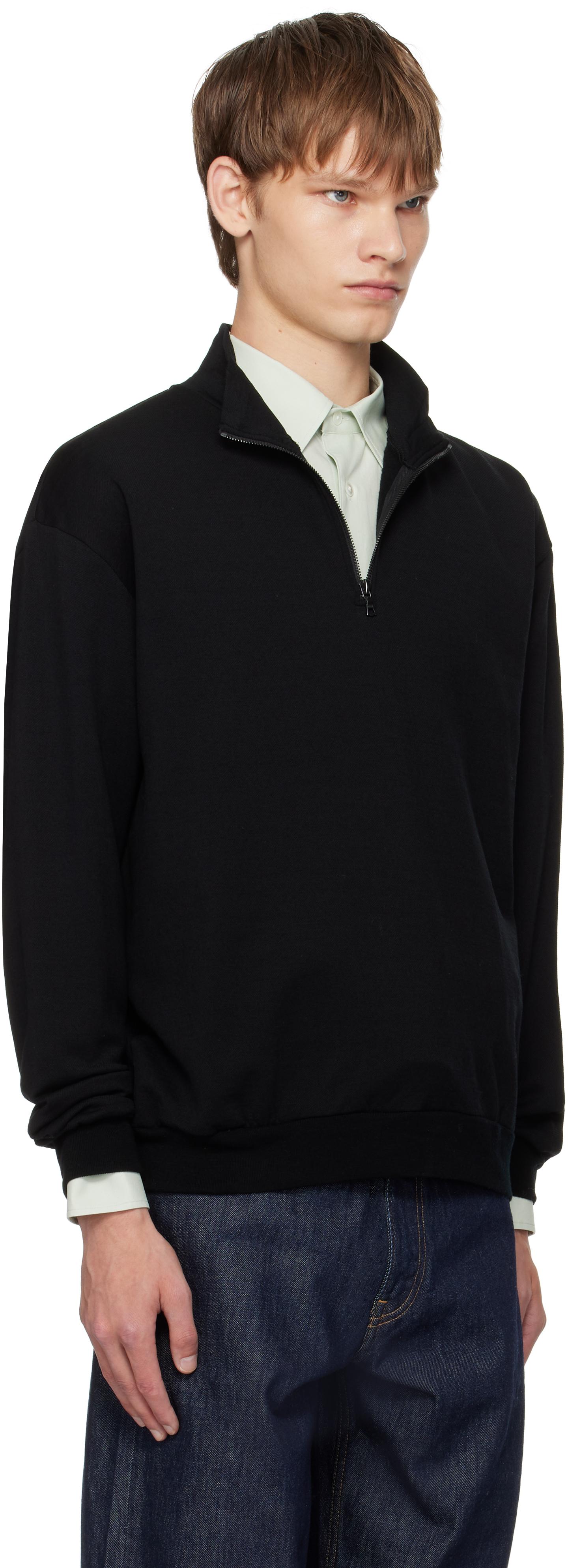 AURALEE Light Wool Sweat Half Zip Sweatshirt in Black for Men | Lyst