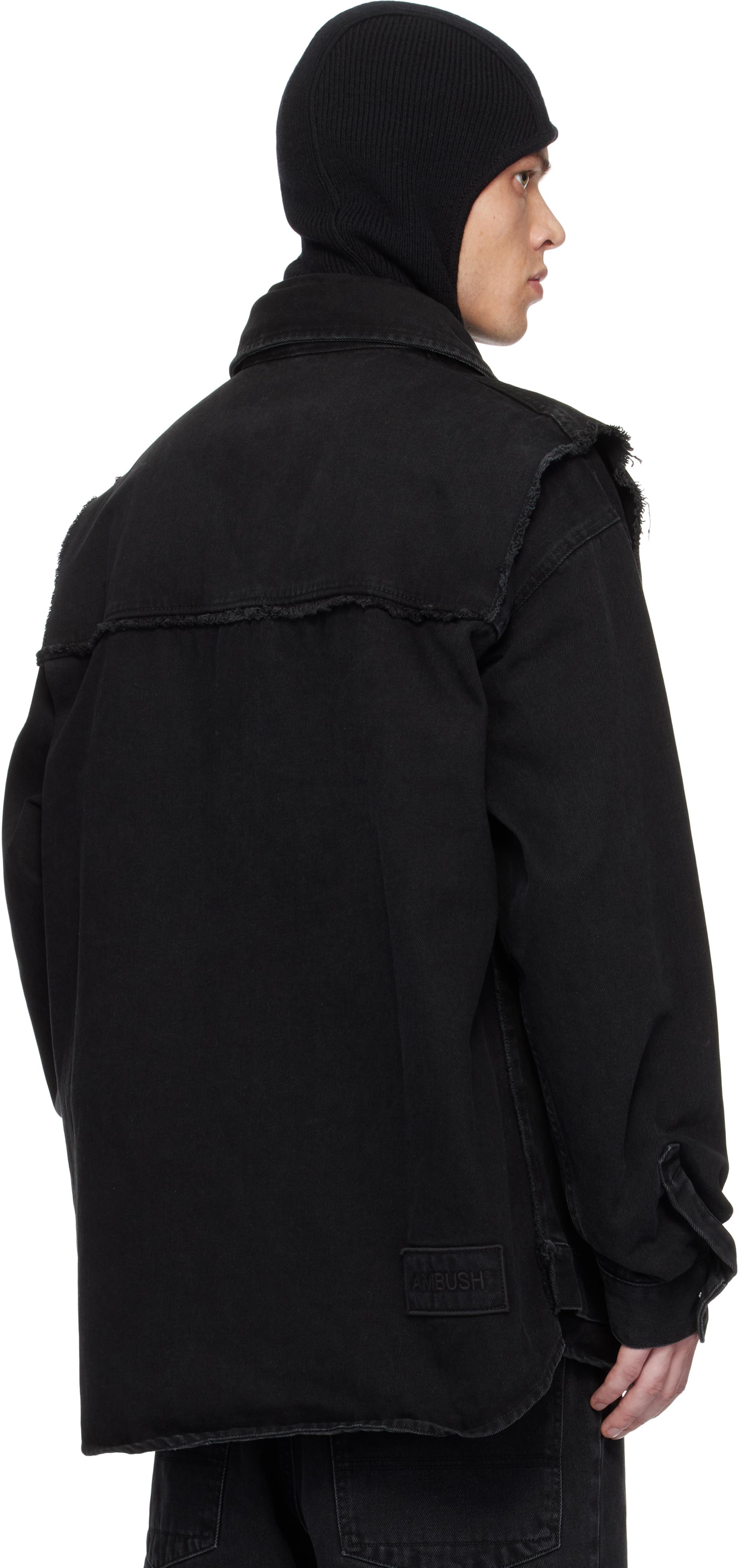 Ambush メンズ ブラック レイヤード デニムジャケット ジャケット