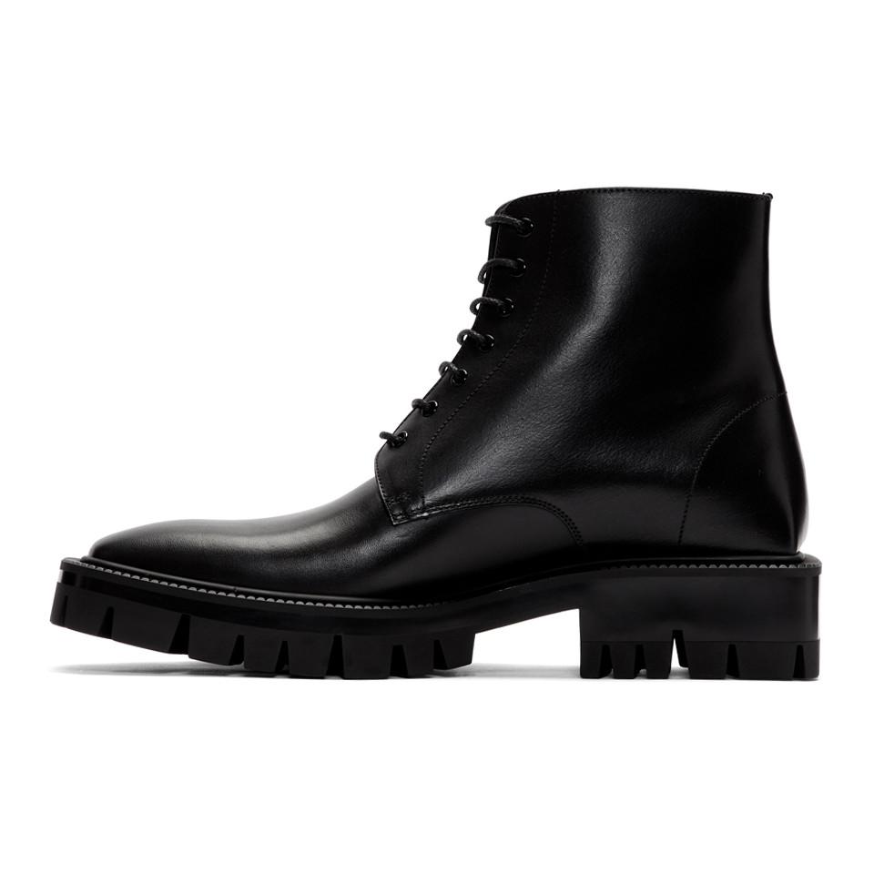 Balenciaga Leather Black Outdoor Rim Boots for Men | Lyst