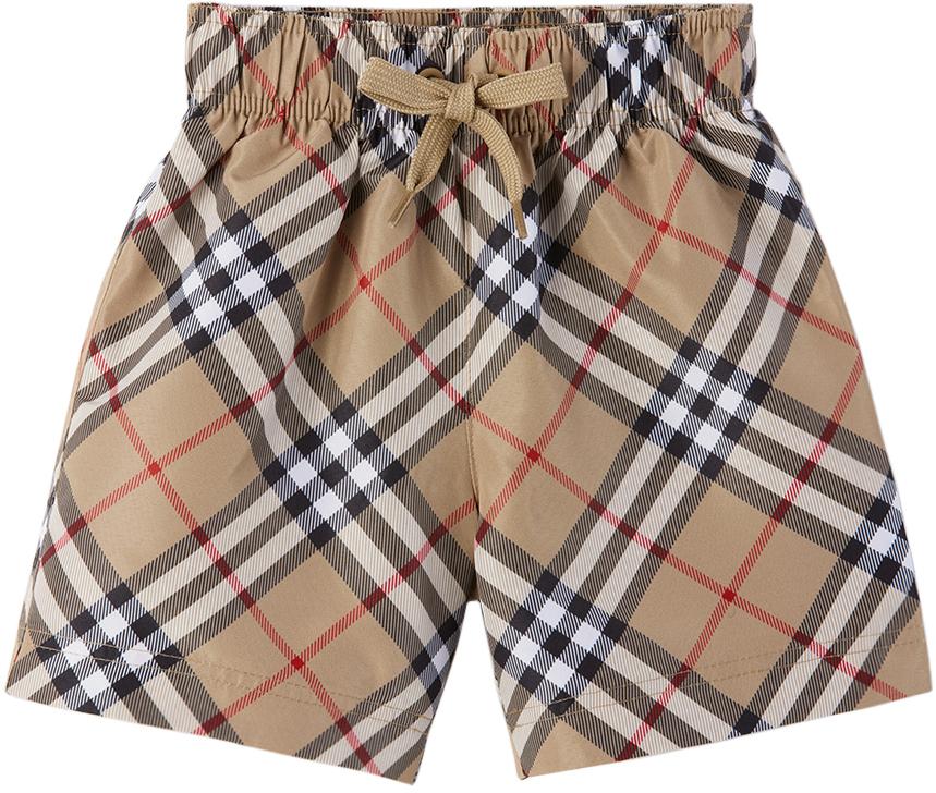 Burberry レディース ベビー｜ベージュ チェック スイムショーツ 