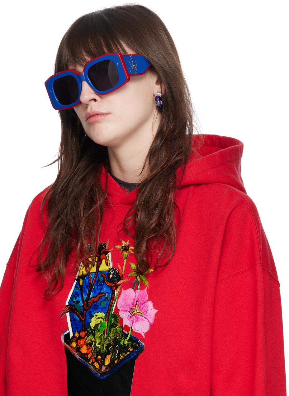 【関税込み】JW Anderson SSENSE限定 ブルー スクエアサングラス JW AndersonのSSENSE 日本限定 ブルー スクエアサングラスがセール中