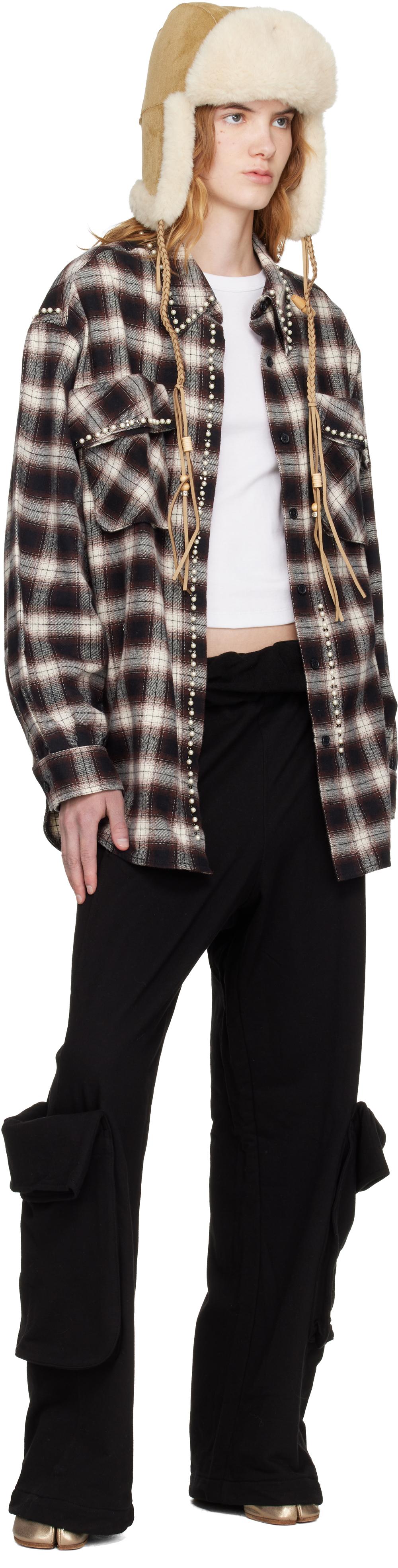 OPEN YY Beaded Pocket Shirt in Black | Lyst