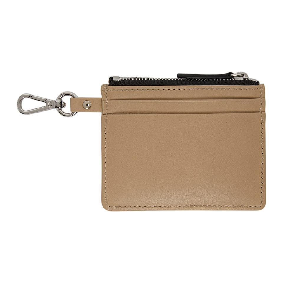 Maison Kitsuné Beige Chillax Fox Zipped Card Holder in Natural for