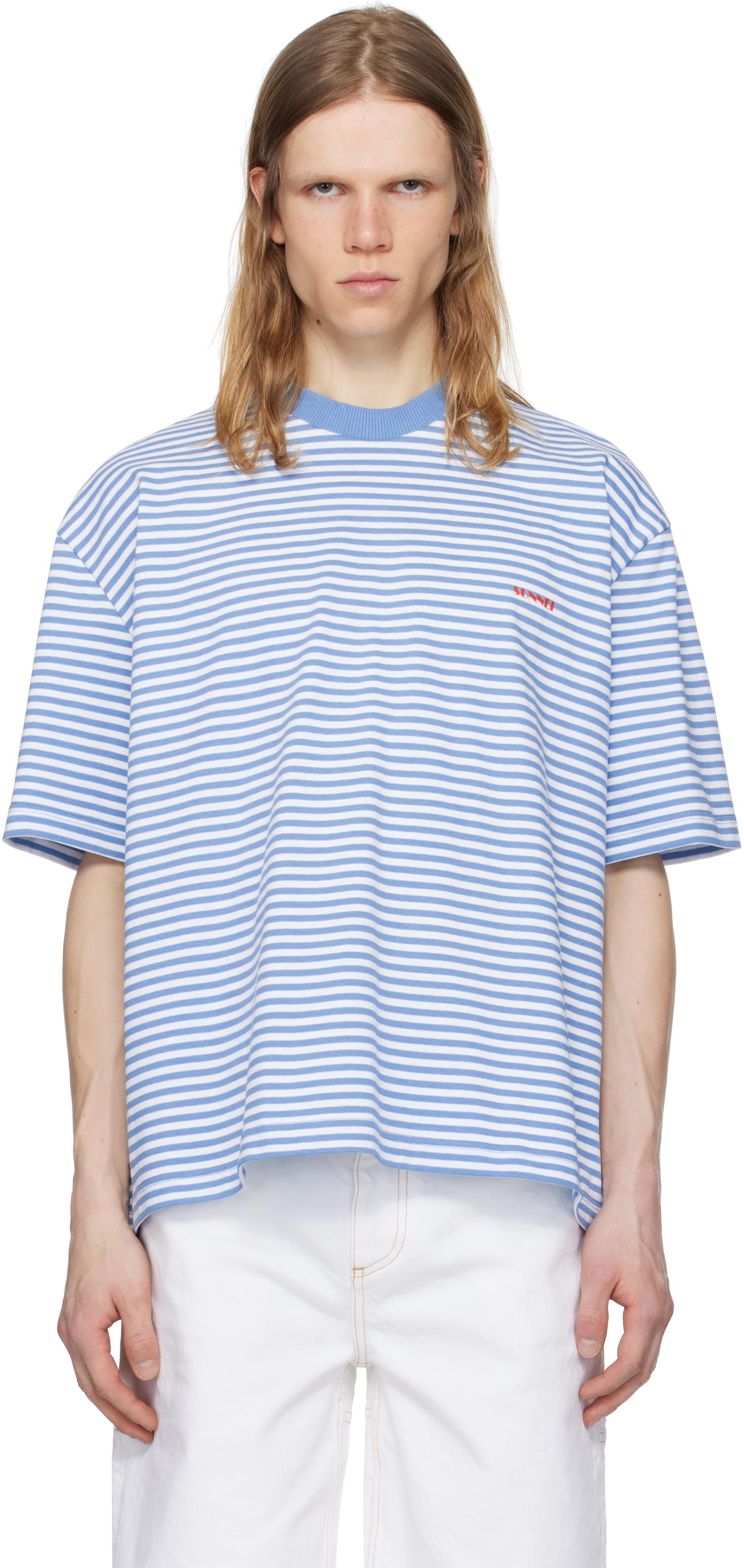 【SUNNEI】Classic Small Logo Stripe Short Sleeve T-Shirt Sunnei Short sleeve t-shirts for Men | Online Sale up to 77