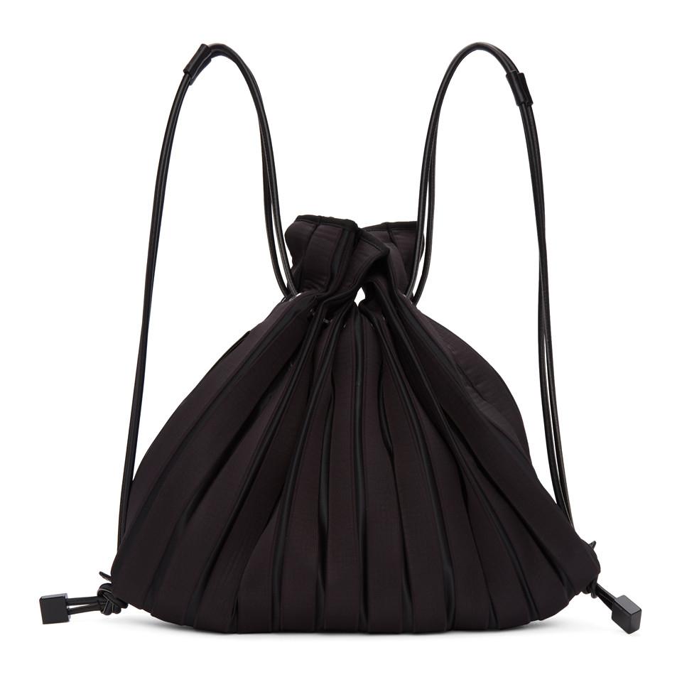 Issey Miyake Black Linear Knit Bag | Lyst