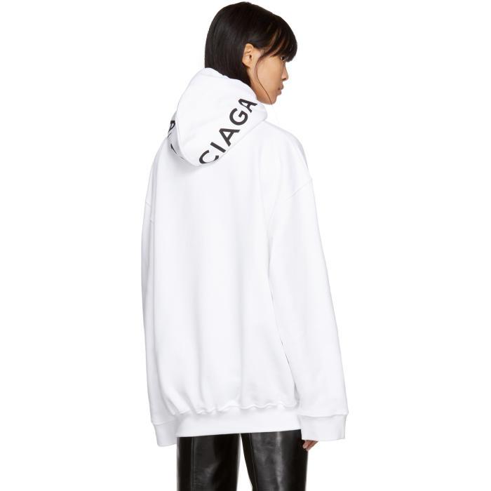 balenciaga white logo hoodie