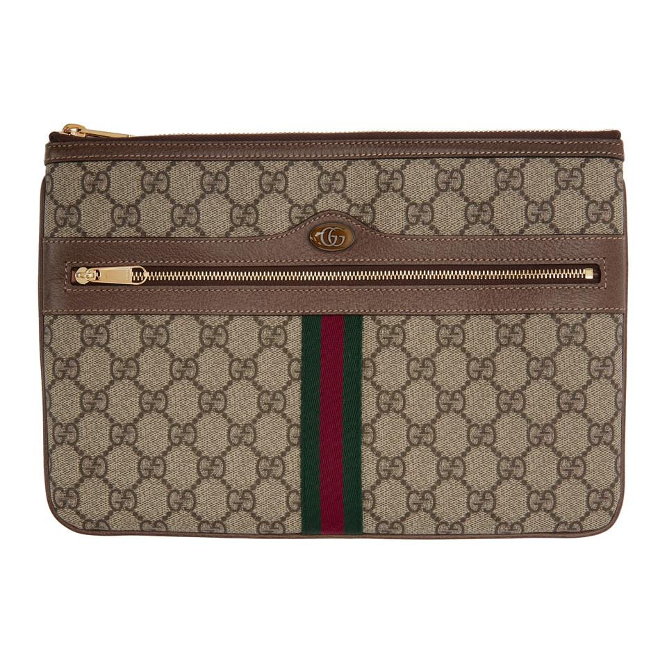 gucci ophidia large gg supreme pouch clutch bag