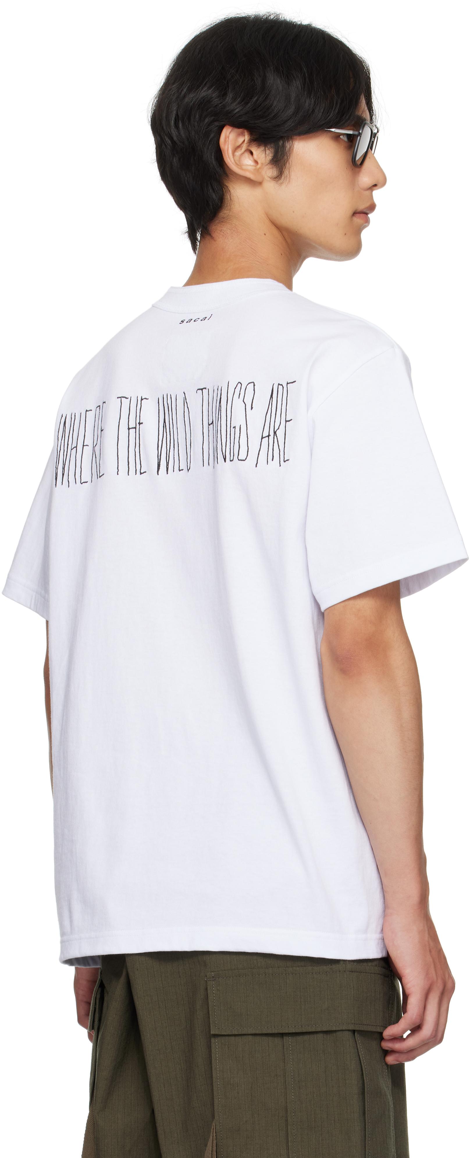 VIP価格☆【sacai】クルーネック 半袖 コットンTシャツ sacai / サカイ | 2023SS | 青山店限定 ロゴ刺しゅう コットン T