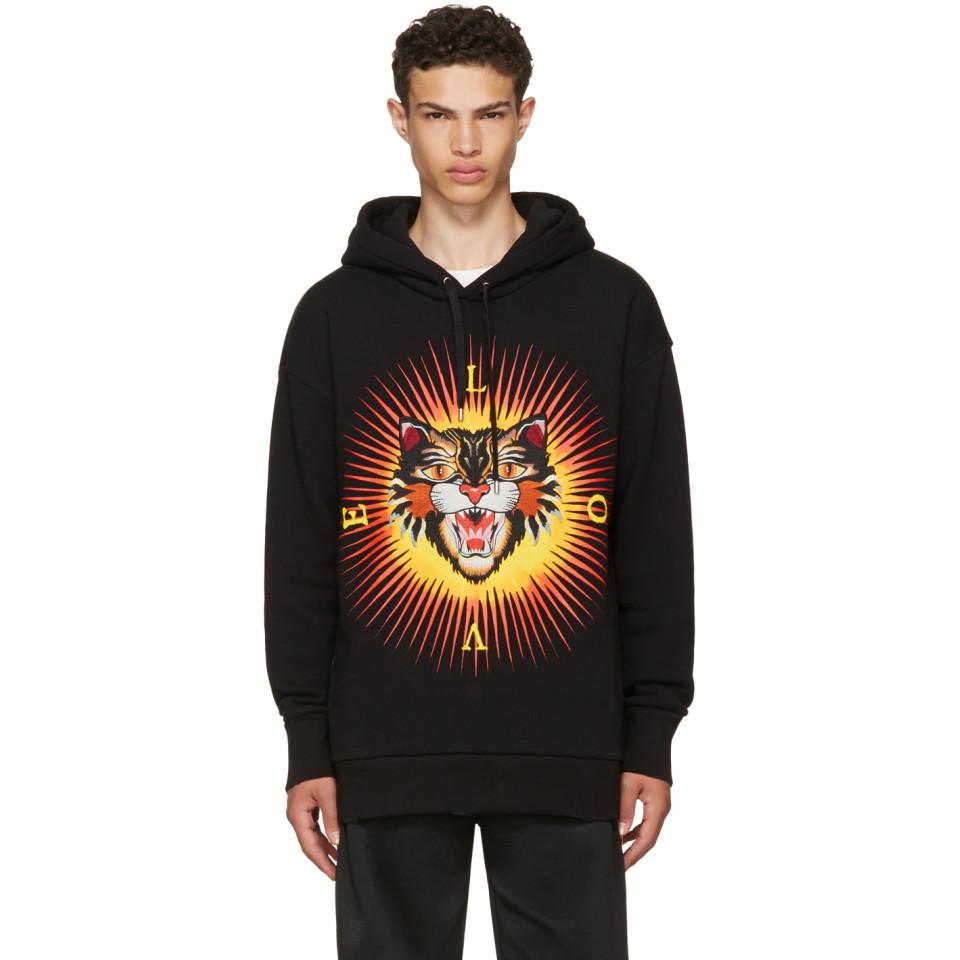 Gucci Black Angry Cat 'modern Future' Hoodie for Men | Lyst
