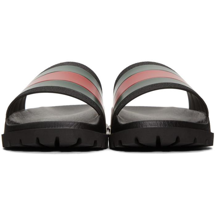 striped gucci slides