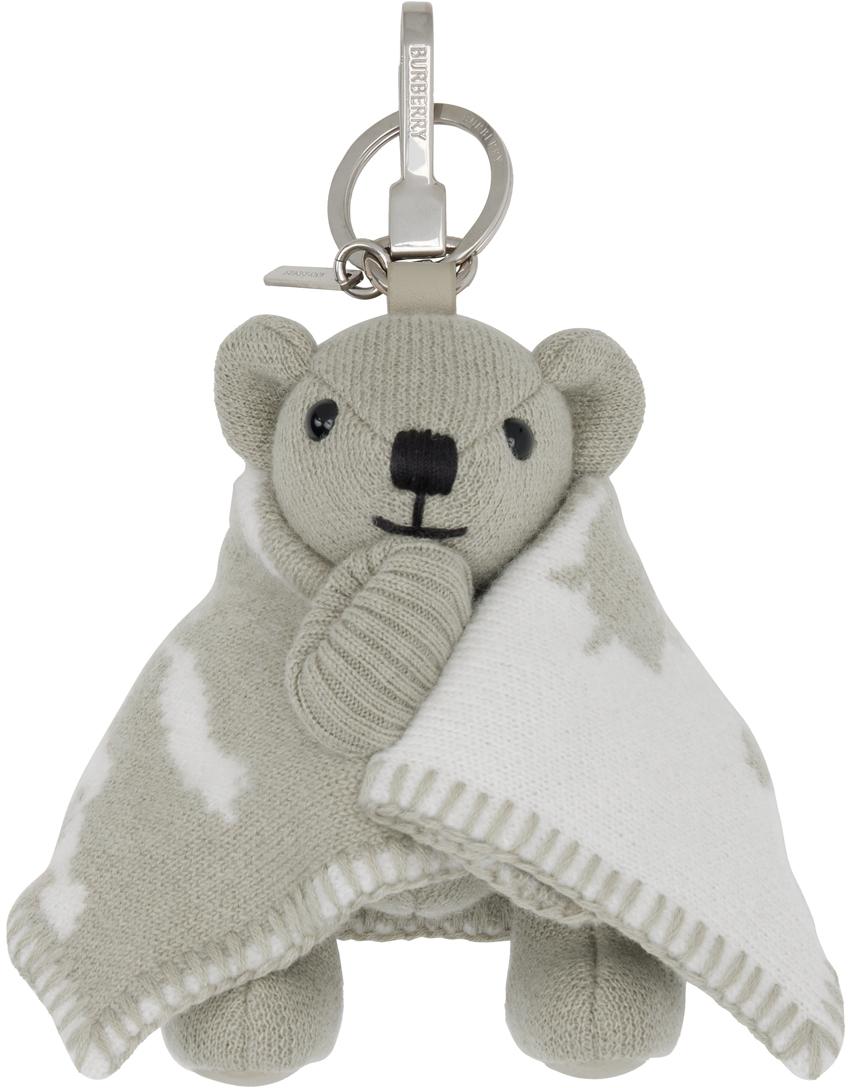 Burberry Graphic Wool Cashmere Keychain in White Lyst
