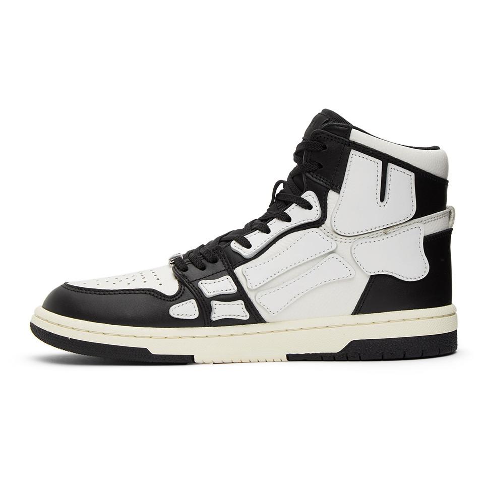 Amiri Leather Black And White Skeleton High-top Sneakers for Men 