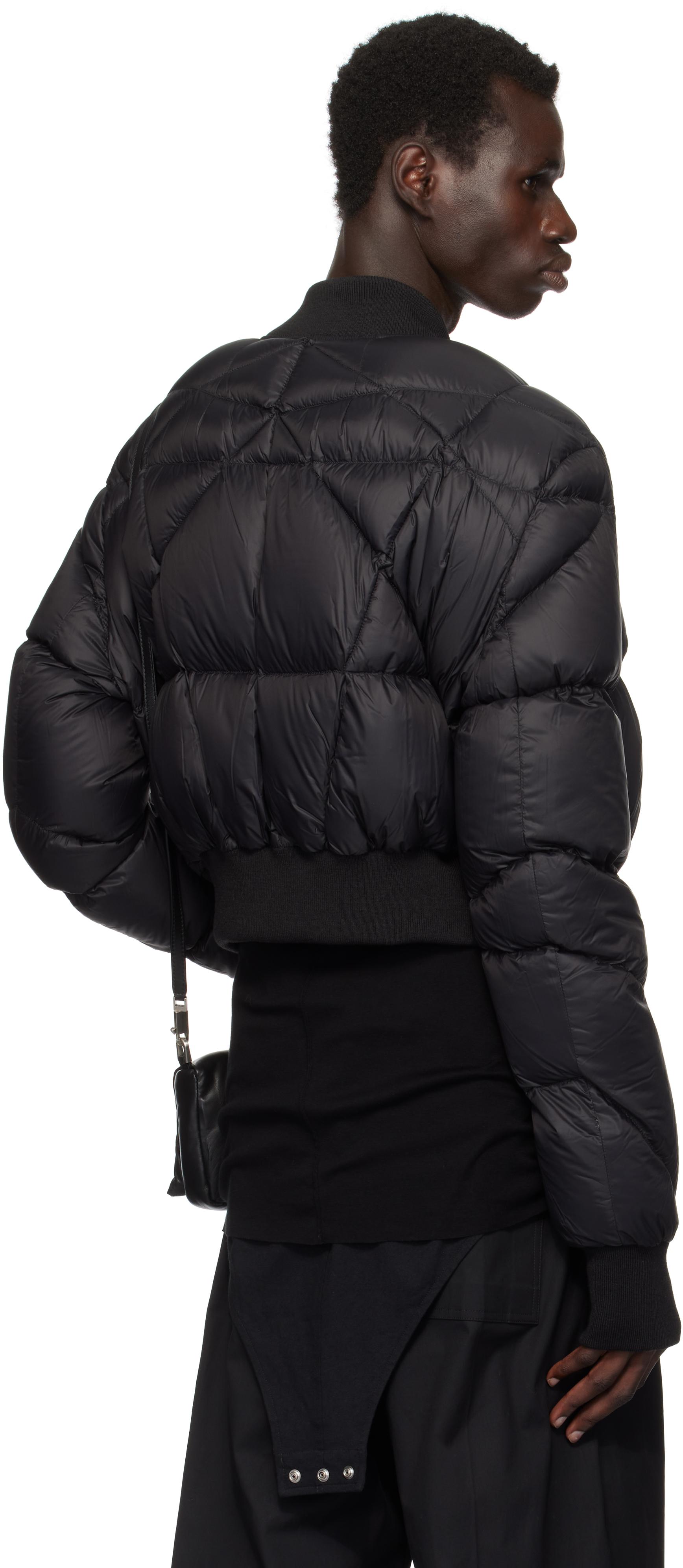 Rick Owens Porterville Cropped Flight Down Bomber Jacket in Black