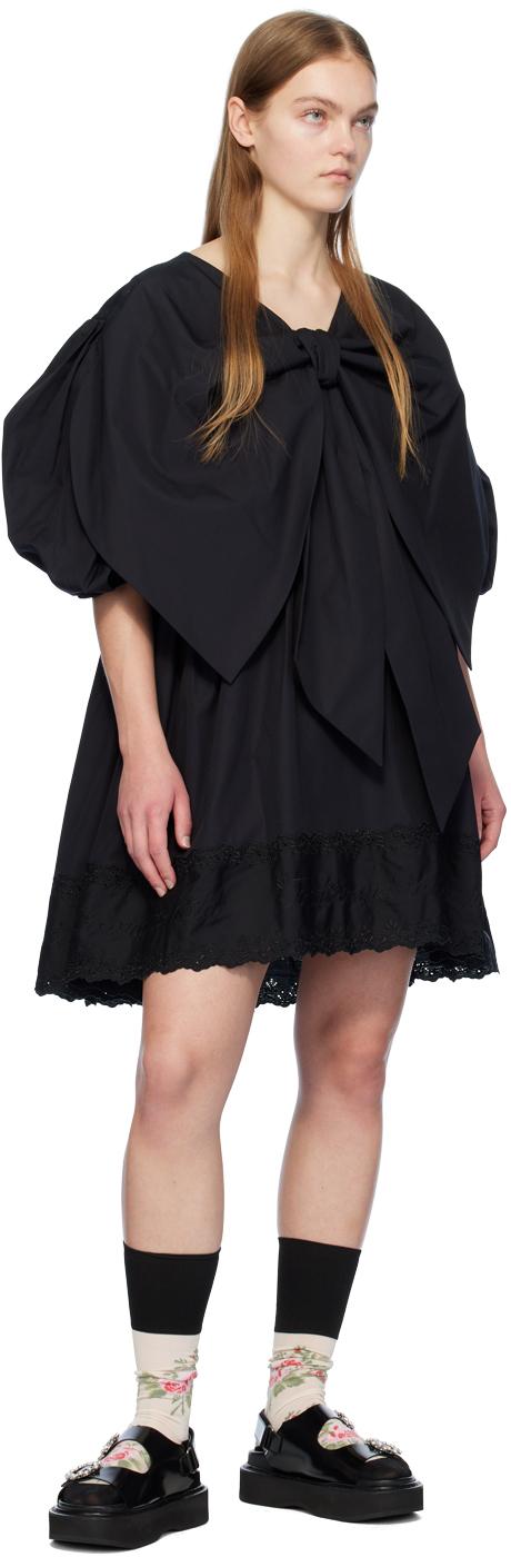 Simone Rocha レディース ブラック ボウ ミニワンピース ワンピース
