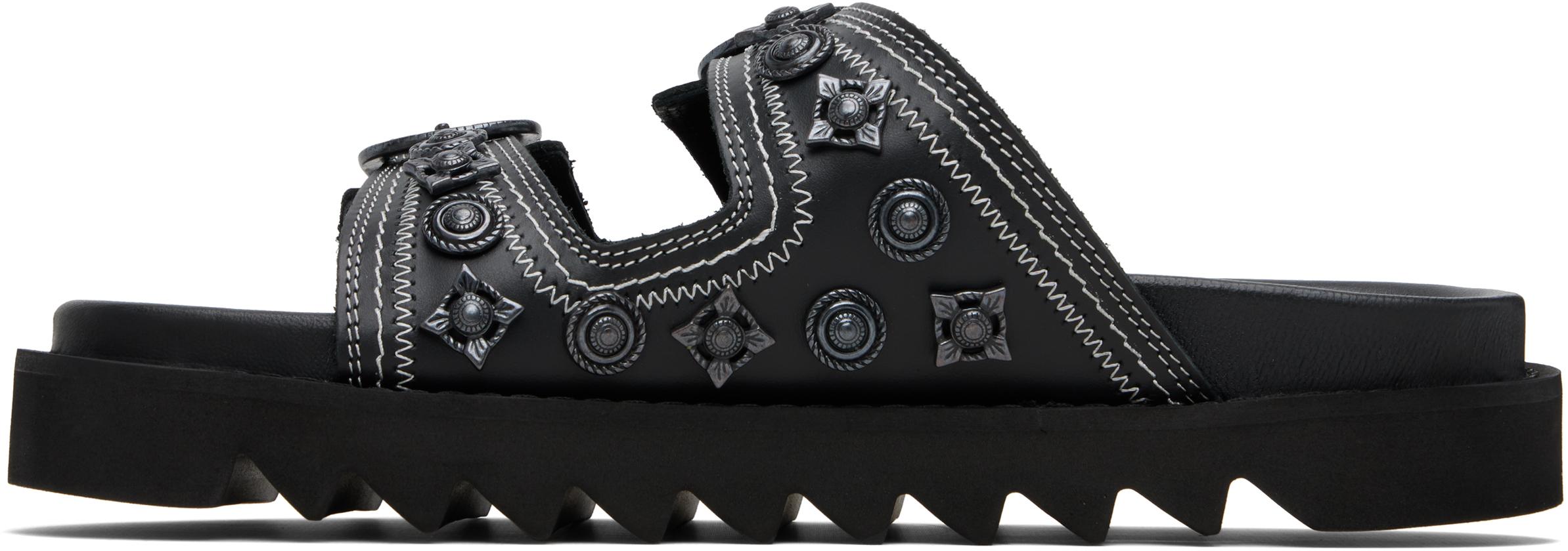 美品TOGA VIRILIS ブラック レザーサンダル Toga Virilis レザーサンダル | ブラック | FARFETCH JP