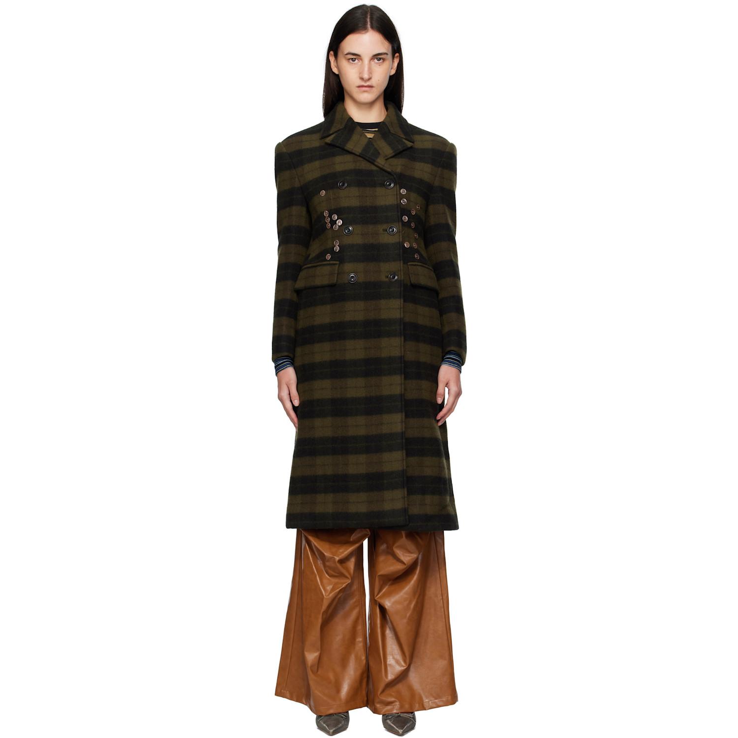 ANDERSSON BELL カーキ Lacie Check Buttons コート ブラック | Lyst